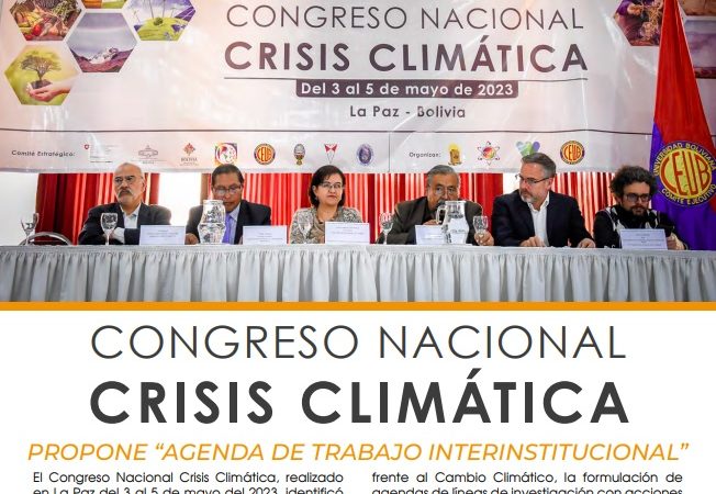 CONGRESO NACIONAL CRISIS CLIMÁTICA PROPONE AGENDA DE TRABAJO INTERINSTITUCIONAL