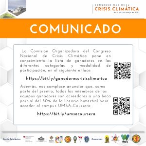 Lee más sobre el artículo COMUNICADO CONGRESO NACIONAL CRISIS CLIMATICA