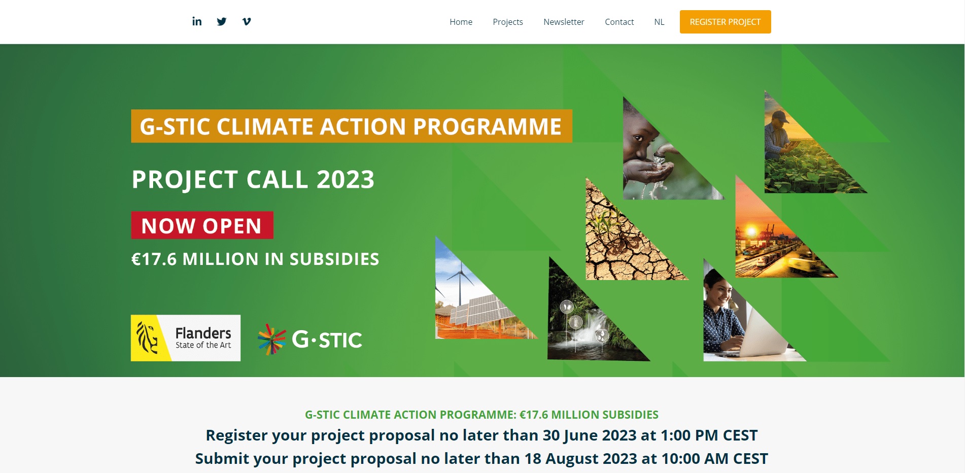 Lee más sobre el artículo G-STIC CLIMATE ACTION PROGRAMME. PROJECT CALL 2023