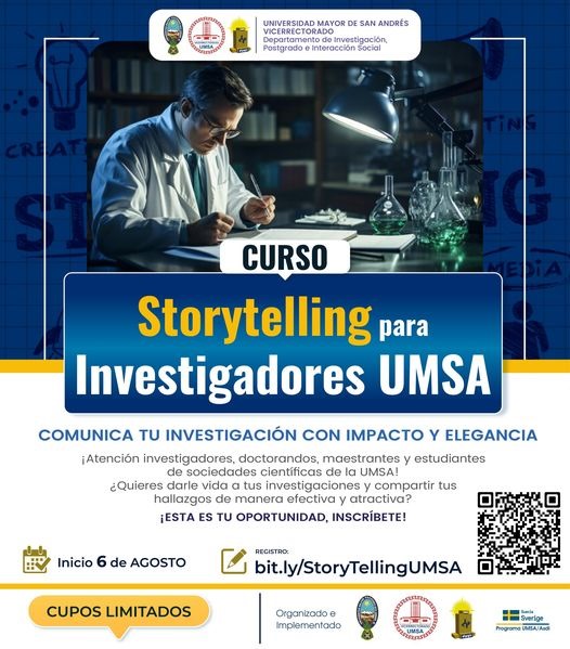 Lee más sobre el artículo CURSO STORYTELLING PARA INVESTIGADORES DE LA UMSA