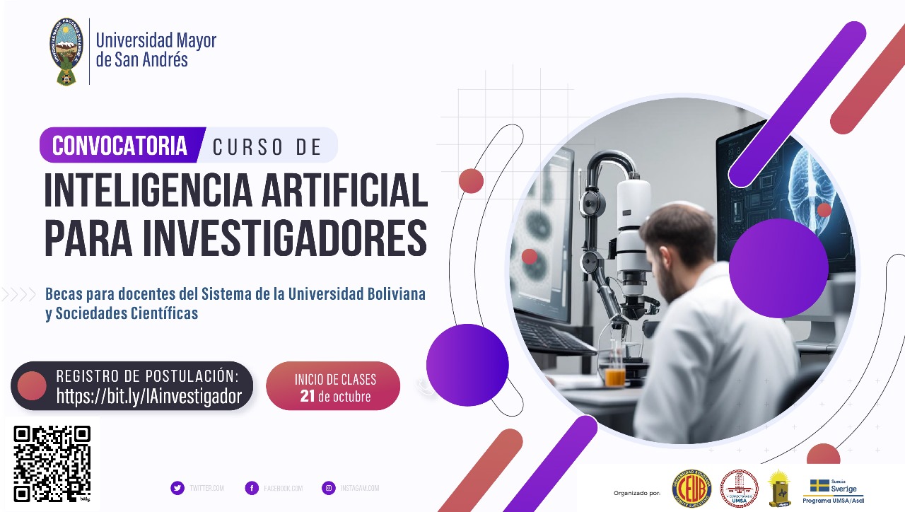 Lee más sobre el artículo CONVOCATORIA CURSO DE INTELIGENCIA ARTIFICIAL PARA INVESTIGADORES