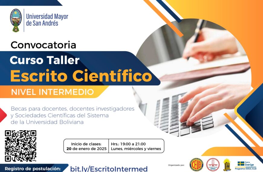 CONVOCATORIA CURSO TALLER ESCRITO CIENTÍFICO NIVEL INTERMEDIO