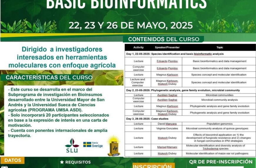CURSO INTERNACIONAL «MOLECULAR IDENTIFICATION AND BASIC BIOINFORMATICS»