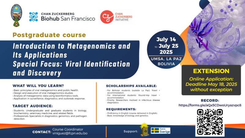 Call for Applications. Graduate Course: Introduction to Metagenomics and Its Applications Special Focus: Viral Identification and Discovery