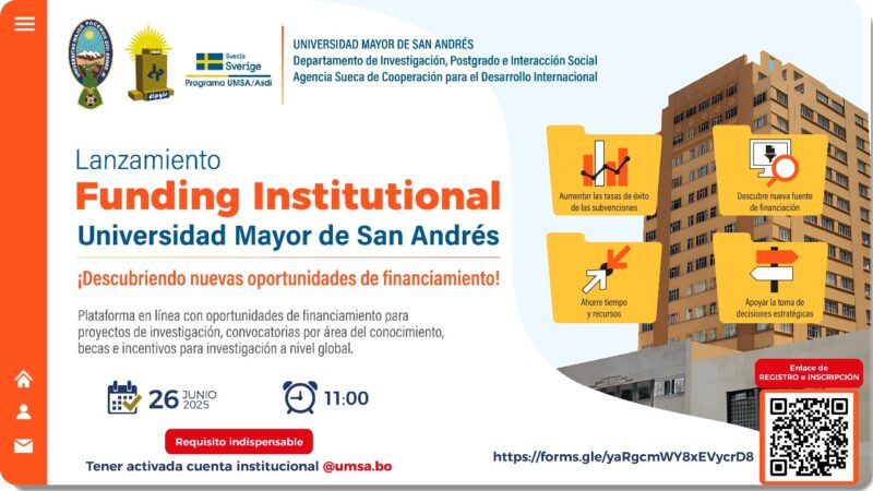 LANZAMIENTO FUNDING INSTITUTIONAL UNIVERSIDAD MAYOR DE SAN ANDRÉS