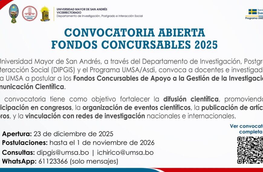 CONVOCATORIA ABIERTA FONDOS CONCURSABLES 2025