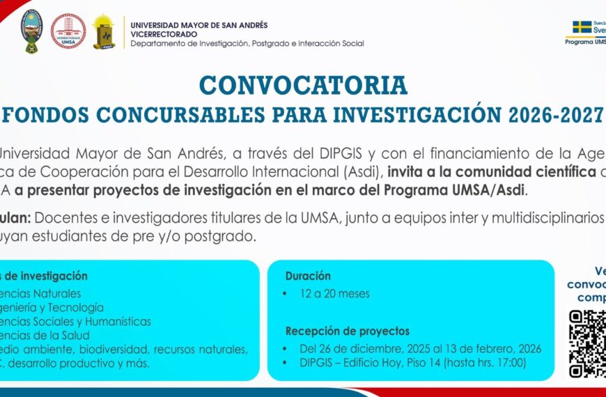CONVOCATORIA FONDOS CONCURSABLES PARA INVESTIGACIÓN 2026 – 2027