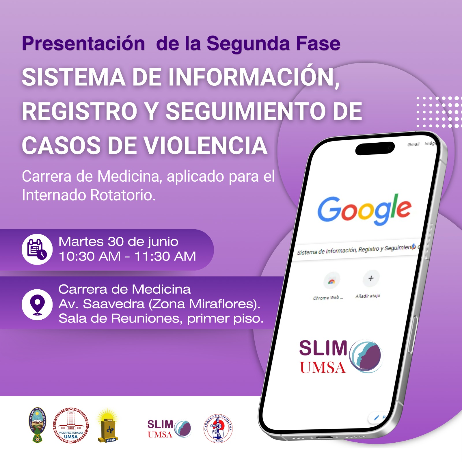 PRESENTACIÓN DE LA SEGUNDA FASE SISTEMA DE INFORMACIÓN REGISTRO Y SEGUIMIENTO DE CASOS DE VIOLENCIA